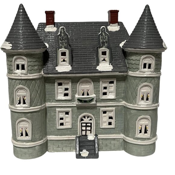 Yuletide Snow Hamlet “Lakeside Mansion - 723” 1988 PORCELAIN Lighted - Picture 2 of 4